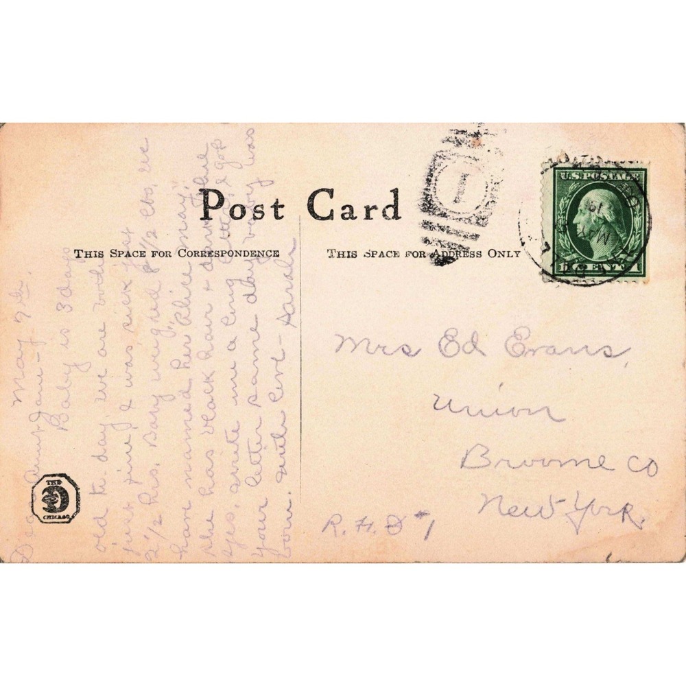 Antique 1911 Its a Girl Postcard Marie Bonville Drysdale Co Chicago Baby Nurse - Picture 2 of 2